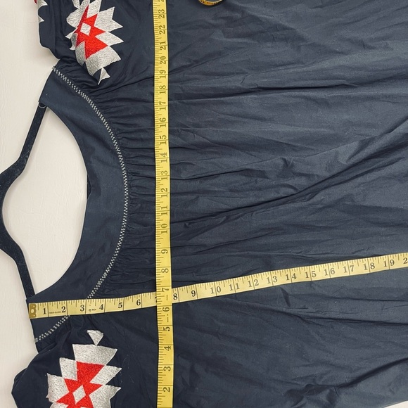 Tory Burch embroidered mini dress size 4 navy blue - Picture 10 of 11